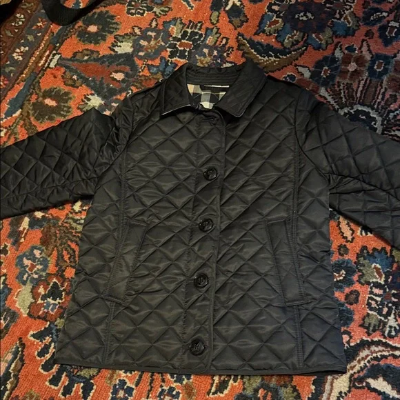 Girls’ Burberry Black Quilted Jacket - Picture 1 of 5